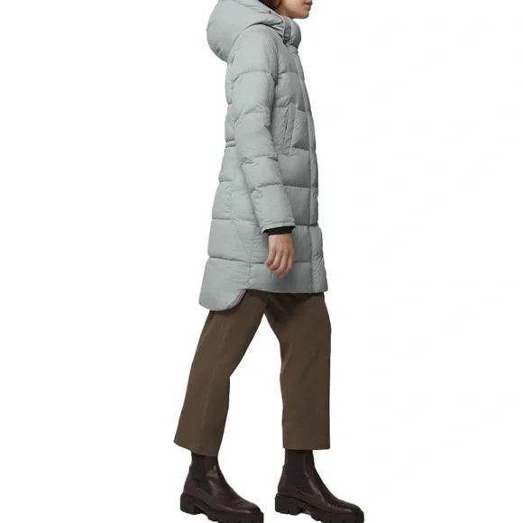 New! 🪿🇨🇦🏔️ CANADA GOOSE Alliston Hooded Down Parka in Moonstone Grey Small